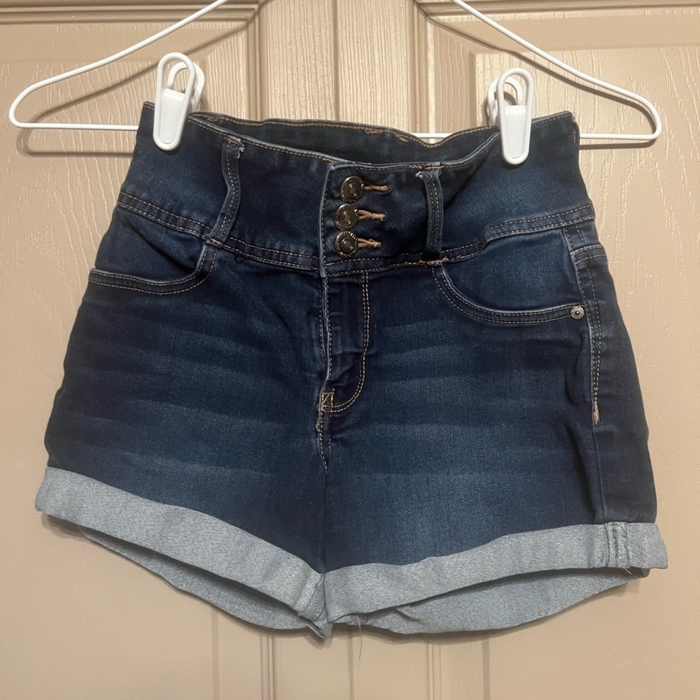 Wallflower Blue High Waist Denim Shorts